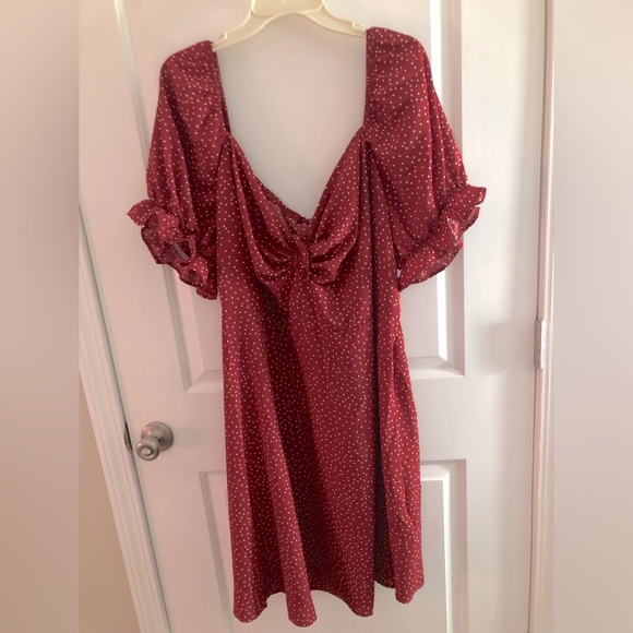 Shein Curve+ sz 28/30 Red polka dot dress NWT - Picture 6 of 9